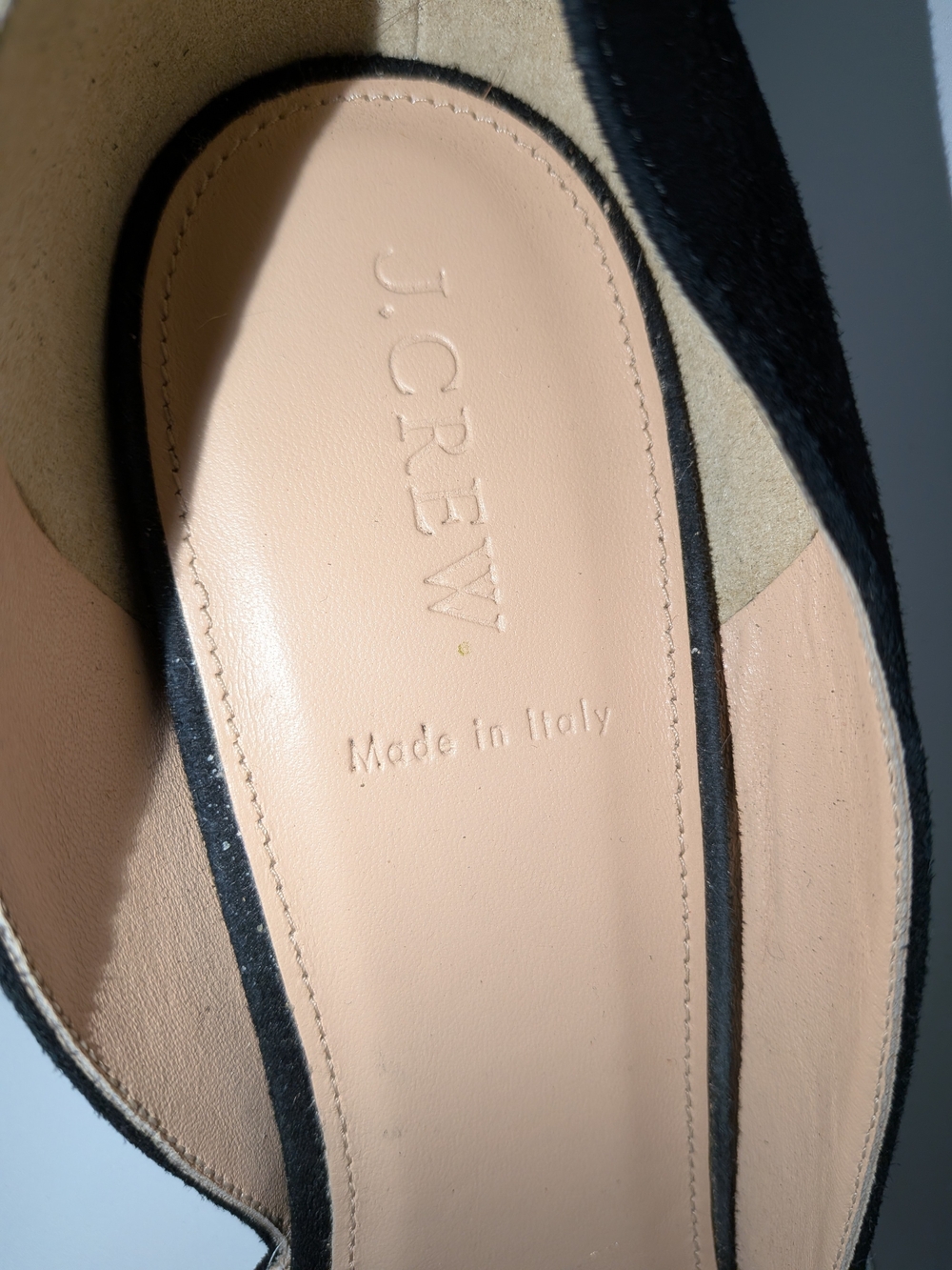 J. Crew Collette Black Suede D'Orsay Kitten Heel Shoes - Picture 2 of 10